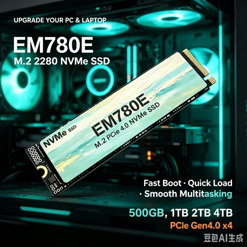 EM780E M.2 2280 NVMe PCIe 4.0 SSD Up to 7300MB/s Internal Solid State Drive 500GB‑4TB For PS5 Laptop Desktop Gaming PC Storage