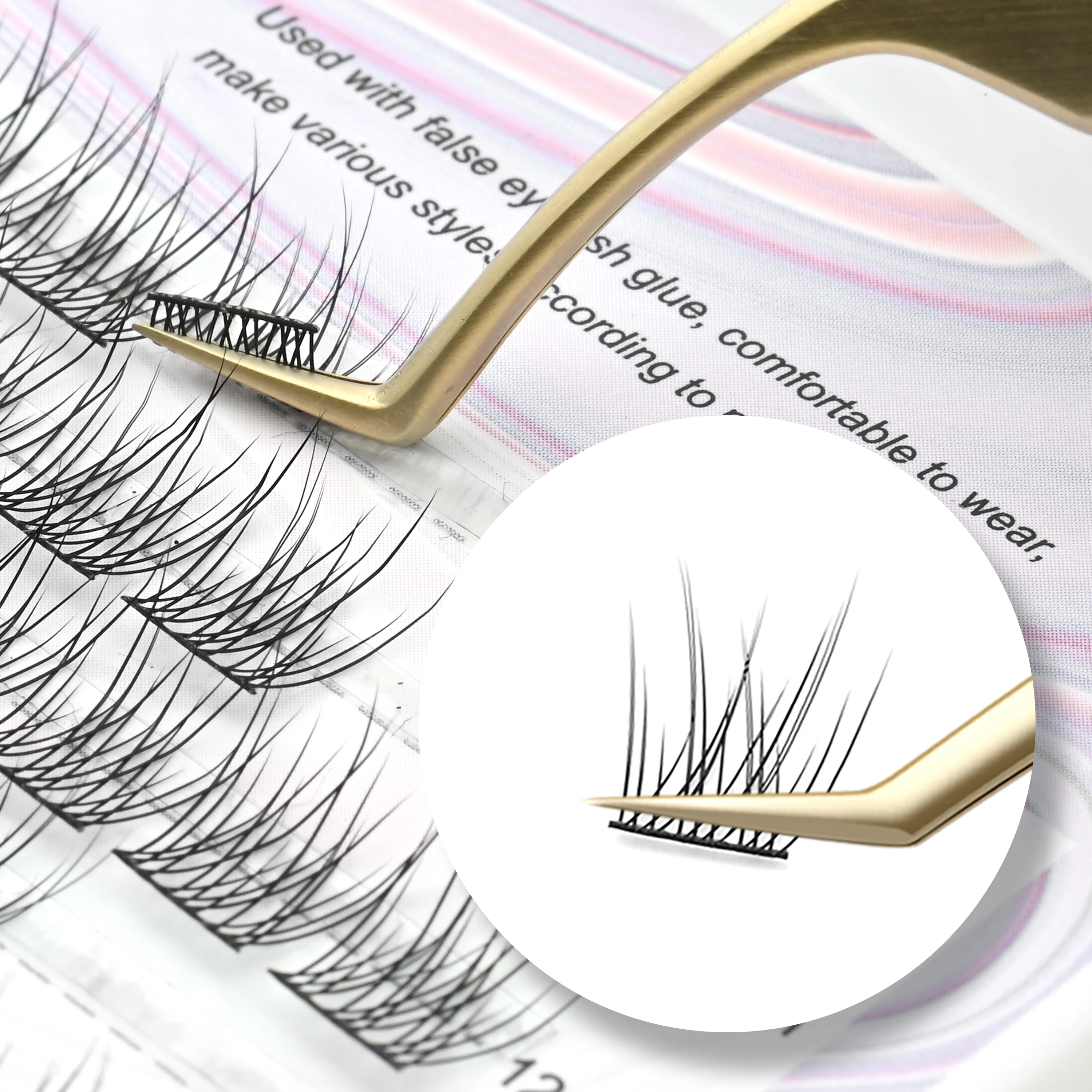 NAGARAKU False Eyelashes Triple FishTail Lashes Bonded Cluster Lashes Makeup Individual Self Grafting Eyelash Extension Manga