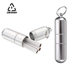 CRUSHER Aluminum Alloy Cigarette Case Tube Waterproof  Pill Toothpick Capsule Bottle Keychain Tobacco Box Smoking Accessories