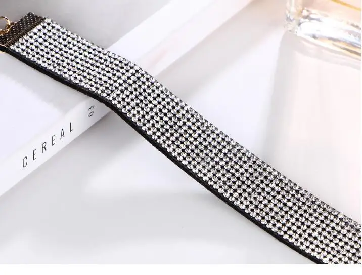 Fashion Full Rhinestone Choker Necklace for Women Geometric Crystal Personality Necklace 2023 Weddings Jewelry Party Gifts