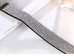 Fashion Full Rhinestone Choker Necklace for Women Geometric Crystal Personality Necklace 2023 Weddings Jewelry Party Gifts