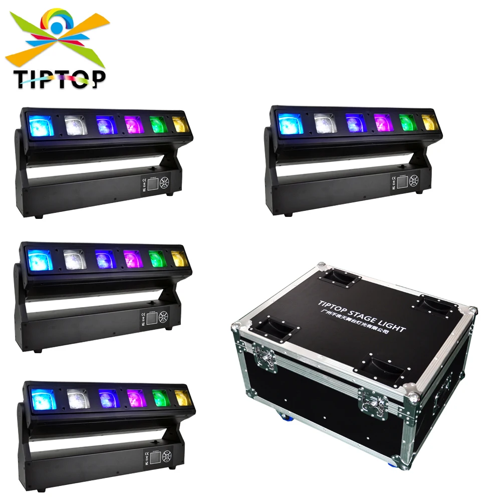 

4IN1 Flightcase Pack 6x40W RGBW 4in1 Beam Zoom Led Moving Head Wash Light For Disco, Stage Show, DJ Party, Concert, KTV