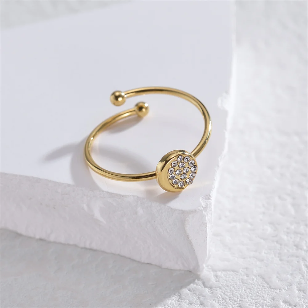Edelstahl-Nischen-Design, einfacher runder Öffnungsring, luxuriöser Trend, hochwertiger Ring für den täglichen Damenschmuck. – Detail 6