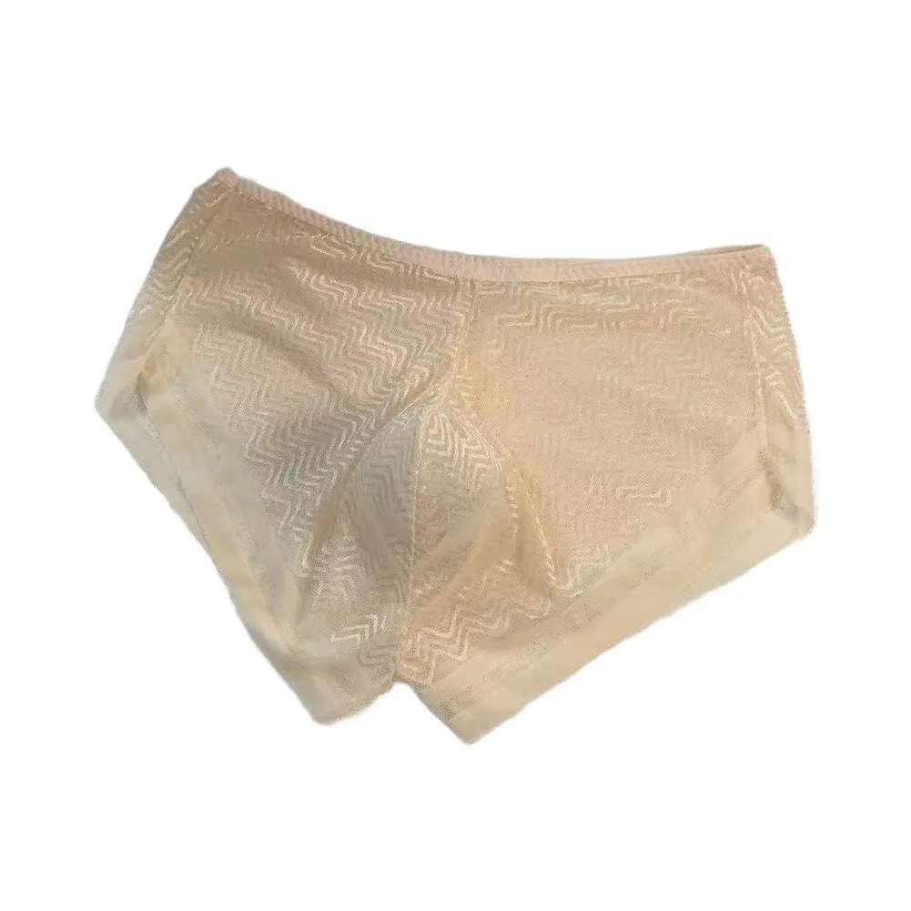 Men Seamless Briefs Underwear Bulge Pouch Solid Color Stretch Breathable Panties U Convex Underpant Sexy See Through Lingerie