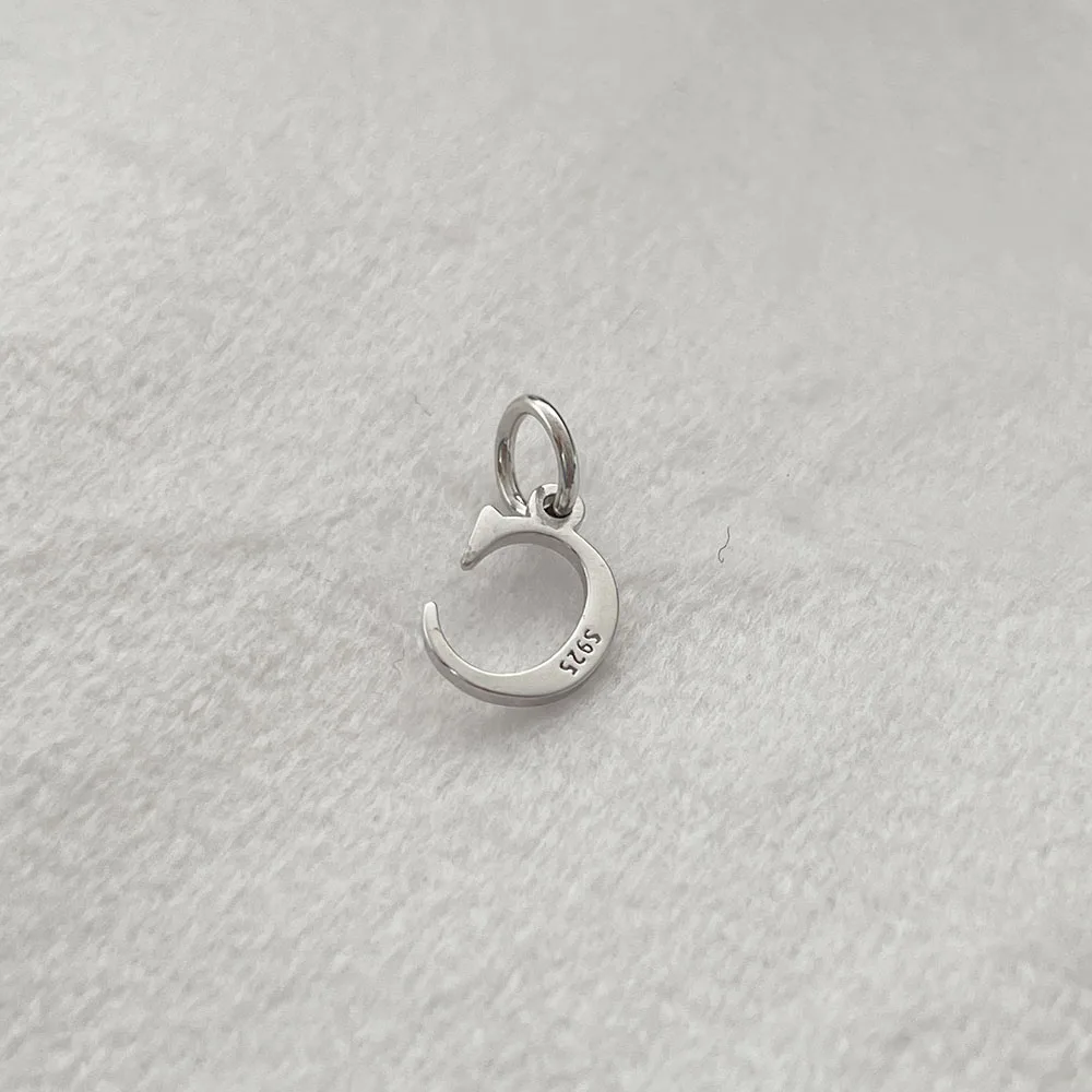 حقيقي نقي 925 فضة رسائل A-Z الأولي Charms قلادة للنساء الفتيات Pingente Undertale هدية للأصدقاء الرجال المجوهرات #4