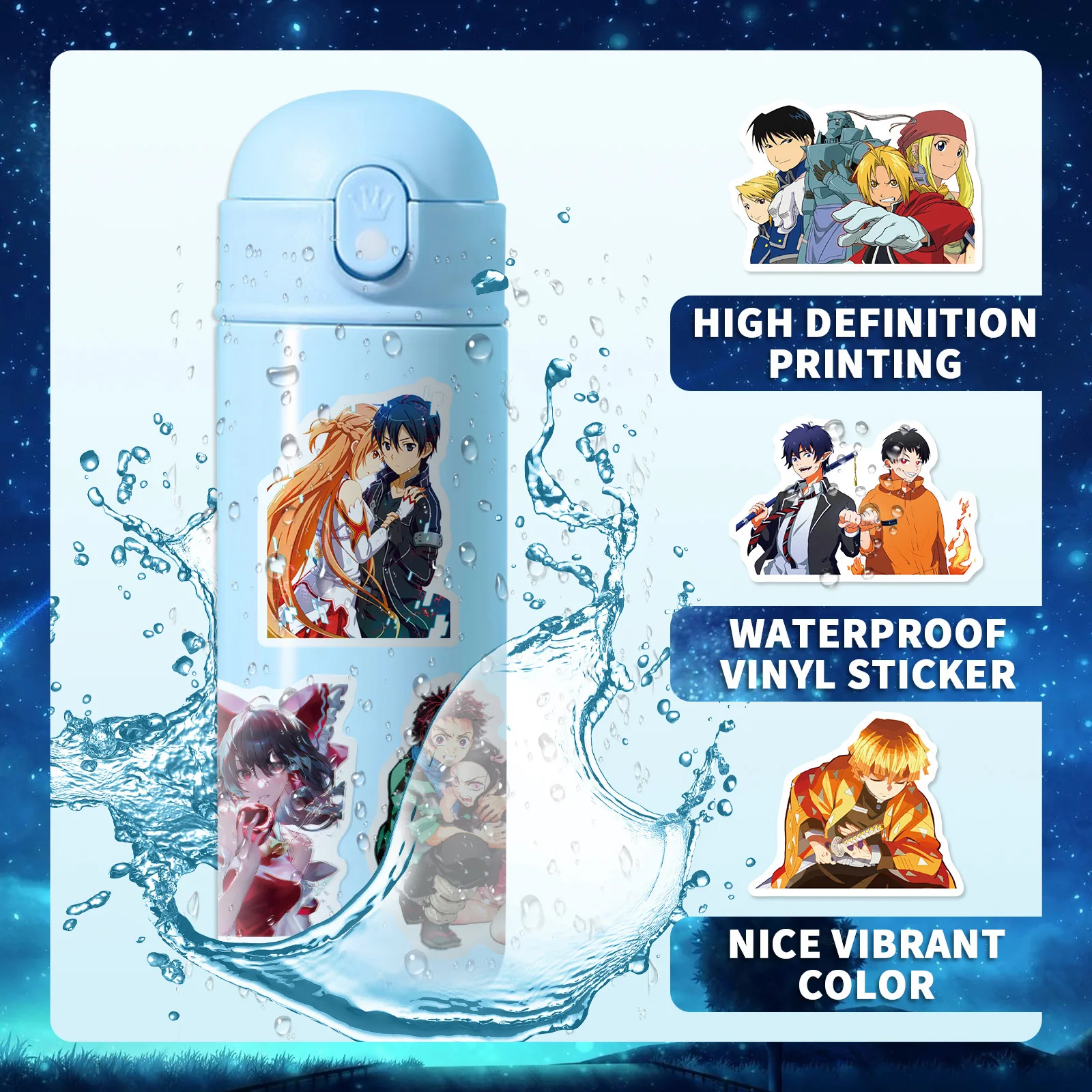 200 قطعة أنيمي ملصق حزمة لخوذات الأمتعة سيارات نابضة بالحياة شارات الفينيل ملصقات الكتابة على الجدران مقاوم للماء #3