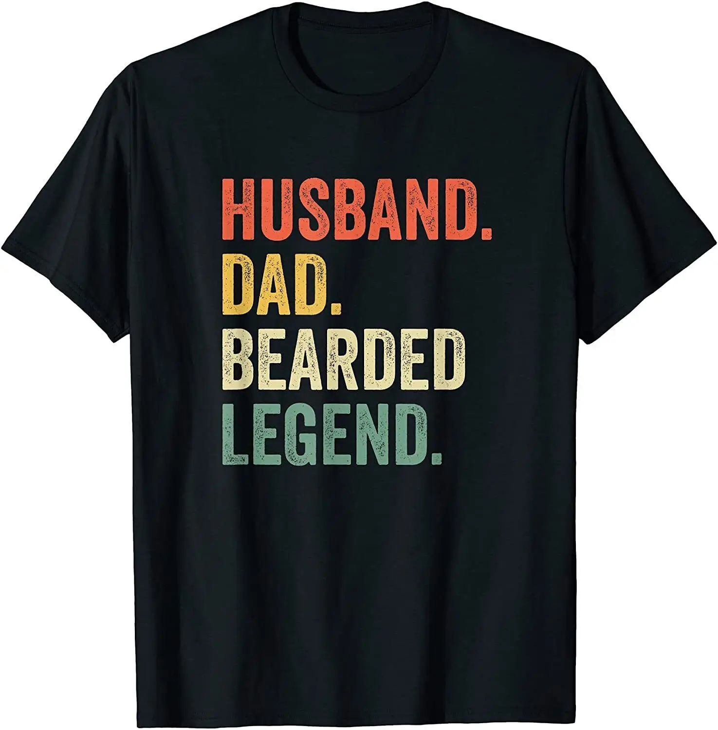 NEW! Funny Bearded Husband Dad Beard Legend Vintage Gift T-Shirt - MADE IN USA