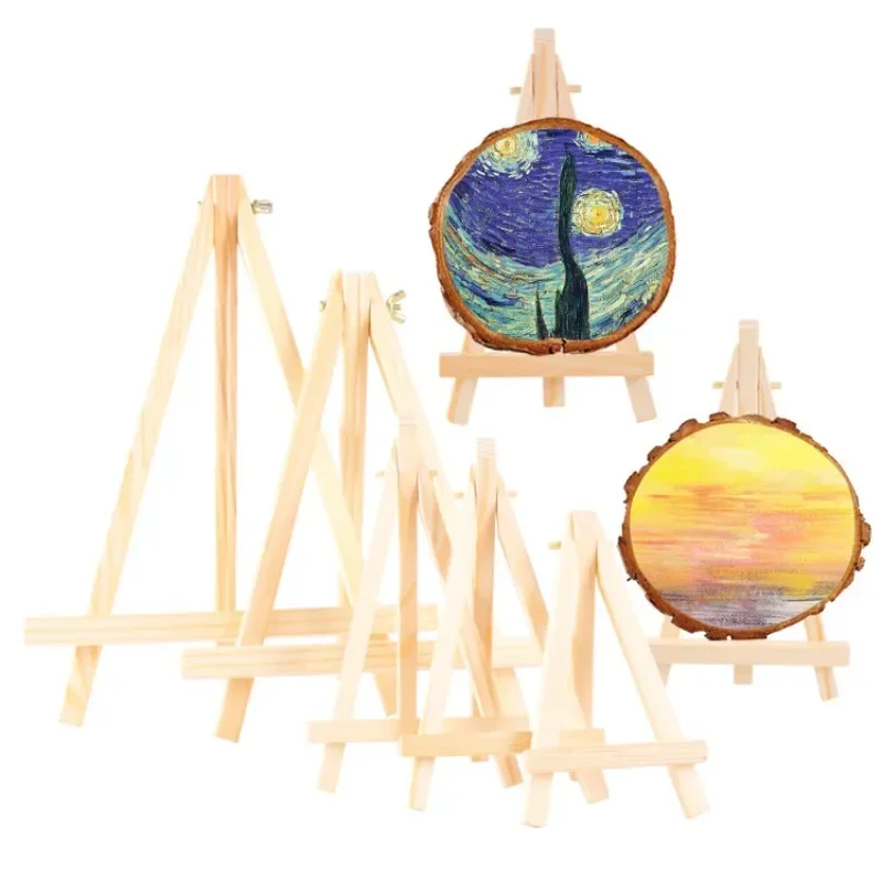 12/16/24/30CM Wood Mini Easel Frame Desktop Triangle Display Stand Wedding Table Card Stand Holder Painting Craft Artist Tripod