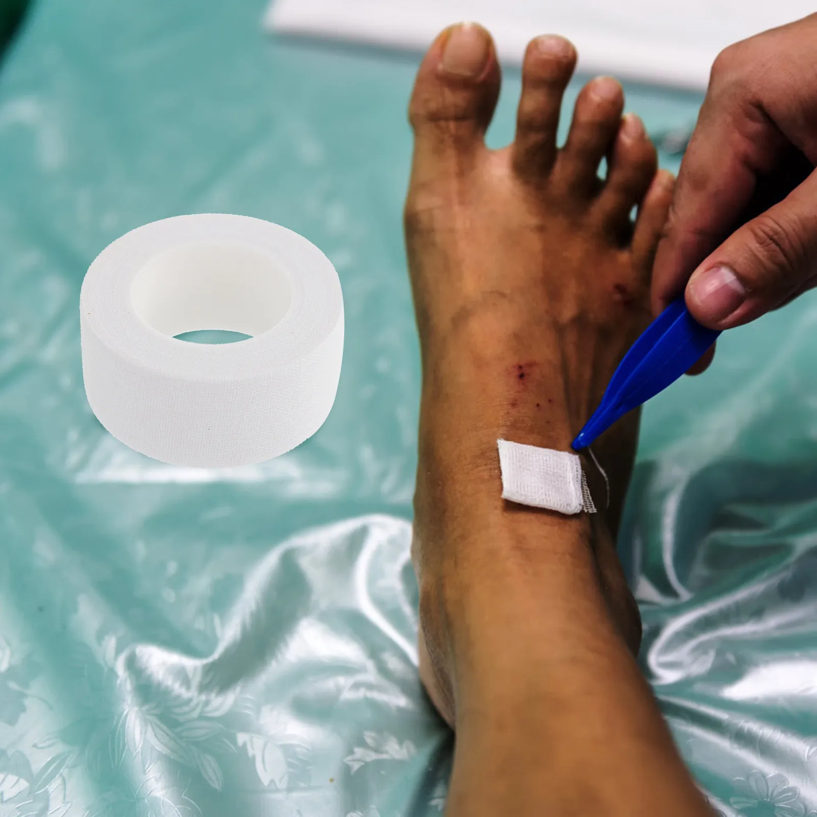 

6 рулонов гибкой эластичной хлопковой клейкой ленты, дышащая повязка для ран, хирургический фиксирующий бинт для больниц