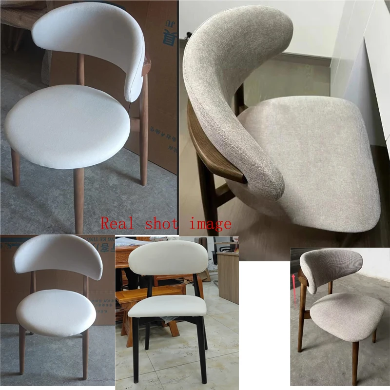 Nordic Solid Wood Dining Chairs Modern Minimalist Fabric Chairs Hotel Back Chairs Home cushions sillas comedor furnitures