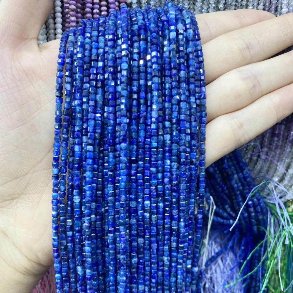 2mm Natural Pietersite Blue Kyanite Amethyst  Agate Stone Bead Cube Loose Beads DIY for Jewelry Making Necklace Bracelet Beads