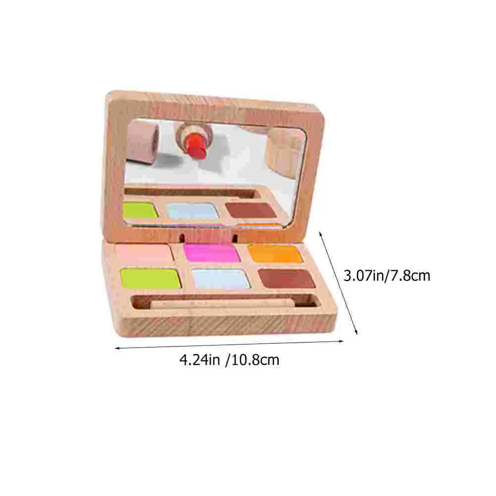 Beauty Salon Toys for Girls Makeup Kit Set Children's Kids Cosmetics Playset Wood Pretend Wooden