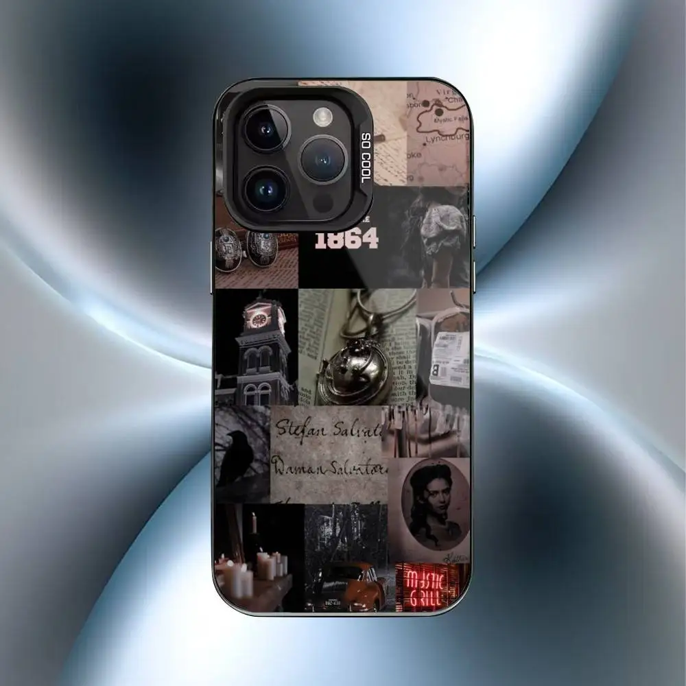 حافظة هاتف Vampire TV D-Diaries لهاتف iPhone17,16,15,14,13,12,11 Plus، Pro Max غطاء مقاوم للصدمات من الحلوى السوداء غير اللامعة #3