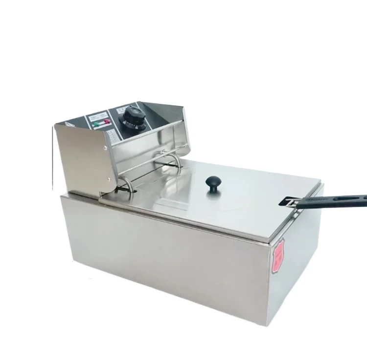 6L Thickened Single-Cylinder Electric Fryer Commercial Single-Cylinder Large Capacity Fried Dough Stick Machine French Fries