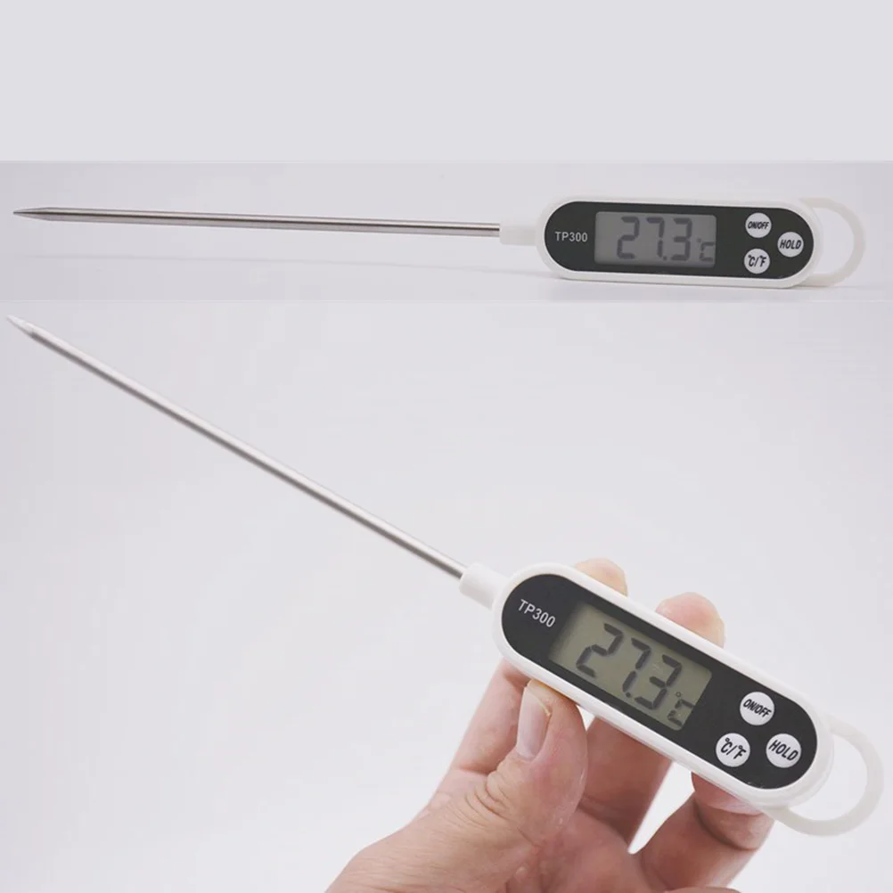

1pc Kitchen Thermometer Stainless Steel Food Coffee Milk Frothing BBQ White Precise Easy Use Home Restaurant Hotel