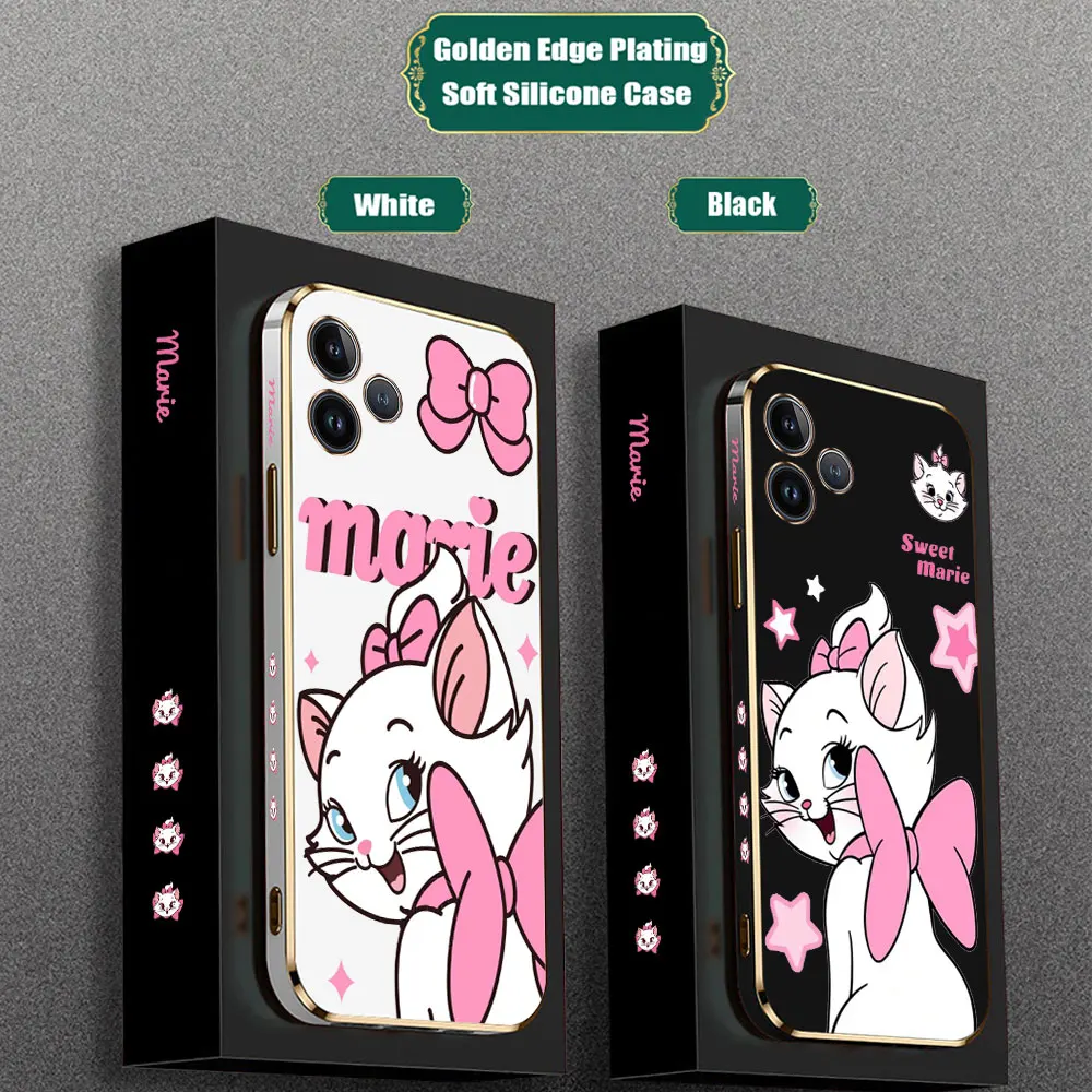 Disney Marie Cat Cute Girl Phone Case For infinix Tecno Camon 30 20 19 18 Spark 10 8 7 6 Poca 6 5 4 Zero 30 20 Pro Plating Cover