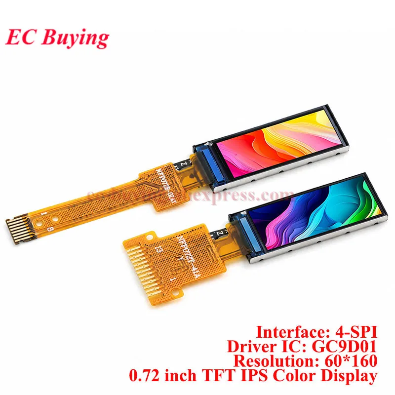 

5Pcs/1pc 0.72 inch IPS TFT LCD Display Module 0.72'' Screen 60x160 GC9D01 Driver SPI Serial Interface HD 13Pin/8Pin Weld/Plug-in