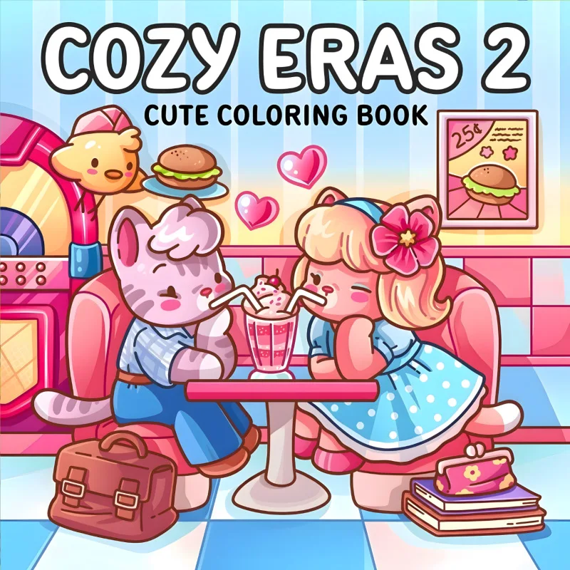 Cozy Era Coloring Book, Thick Paper, Graffiti Drawing & Coloring Notebook, Hot New Cross-border Item