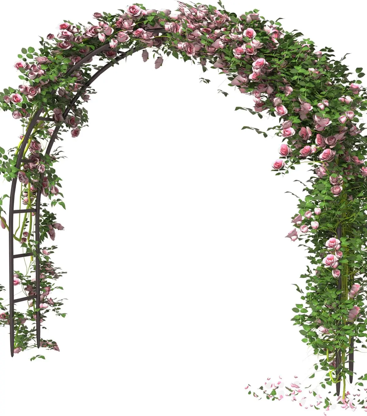 Black Metal Wedding Arch Backdrop Stand, 7 Ft Wide x 7.7 Ft High Ceremony Arch Frame with Base, Balloon Arch Support for Wedding Decorations, Outdoor Garden Trellis for Climbing Plants