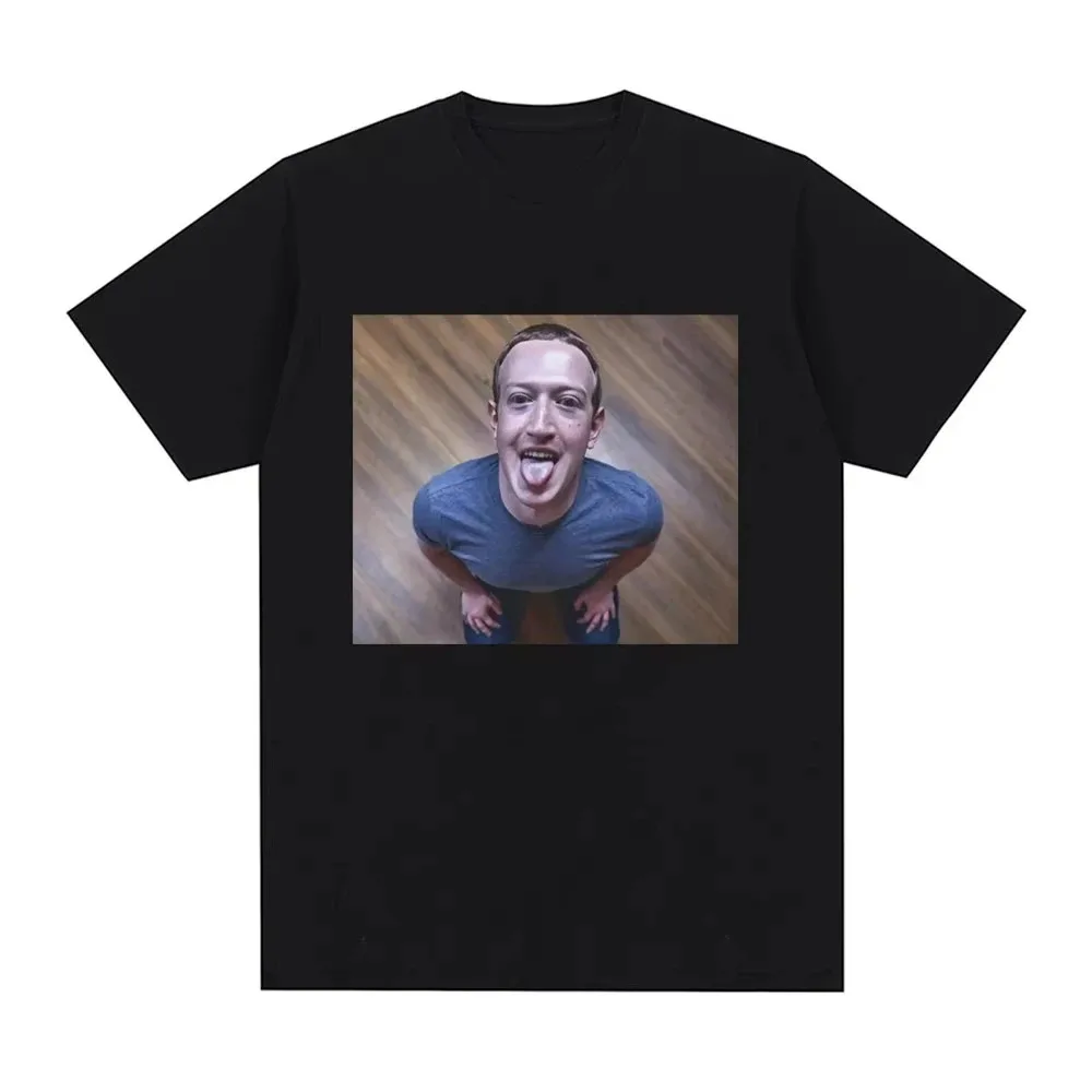 Funny Brainrot Meme T-Shirt Mark Zuckerberg Good Boy Joke  Casual  Round Neck Short Sleeve Humorous Design for Casual Attire
