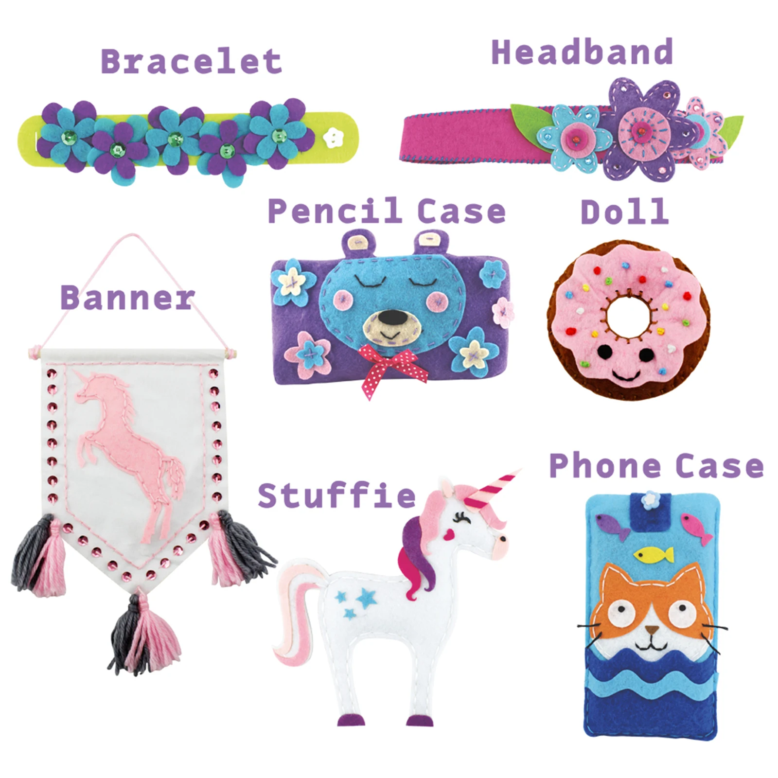 7 sztuk DIY Tkaniny do szycia Rzemiosło Filcowe zestawy materiałów Zestawy Prezenty dla dzieci dla dorosłych dla chłopca Nastolatek dla dziewcząt