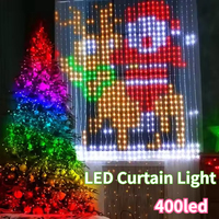 Ideal Colorful LED Curtain Light RGB APP Remote Control Dot Control Leather Wire Fairy Lamp String for New Year Wedding Decor