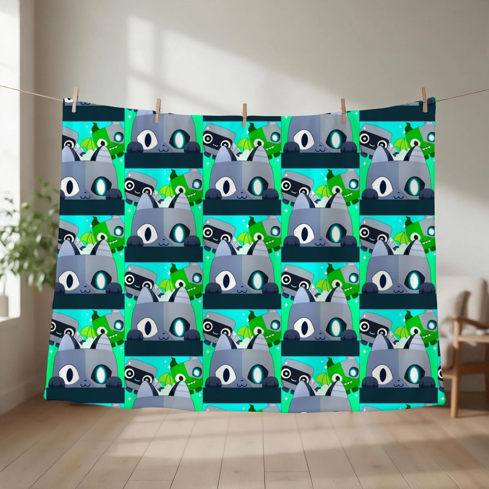 Codes For Pet Simulator X - Gamer Throw Blanket couch cozy soft plush fuzzy picnic outdoor blanket