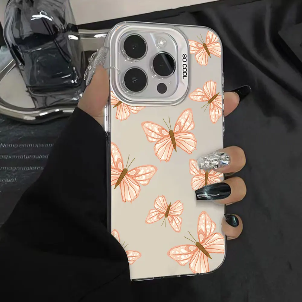 Candy Color Case For Xiaomi Redmi 13 13C 12 4G 5G 10 A1 A2+ A3 A3x Redmi 9 10 Prime 2022 Cover Shockproof Luxury Butterfly Funda