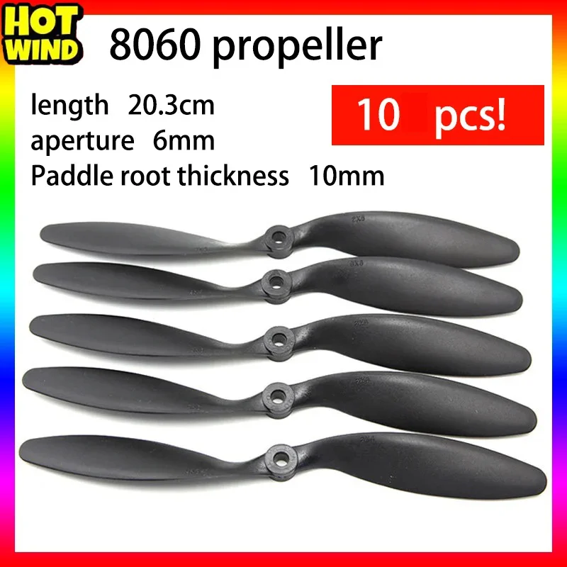 10pcs 8060 Durable Propeller Aperture 6mm For Su27 Magic Plate Kt Plate Blade Brushless Motor Aircraft Model Accessories Diy