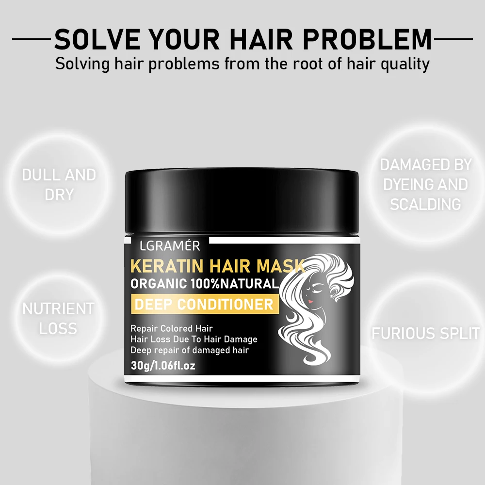 Keratin Hair Mask For Damage Hair Magical Treatment Frizzy Soft Smooth Shiny Professional Hair Straighten Conditioner Scalp Care