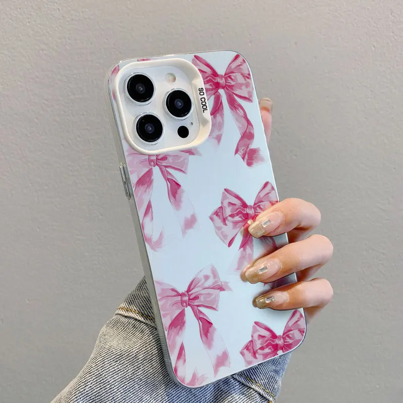

Sweet Bowknot Pattern Laser Phone Case for IPhone 17 Pro Max Air 16 15 14 Pro Max Plus 13 12 Mini 11 Pro Max Shockproof Covers