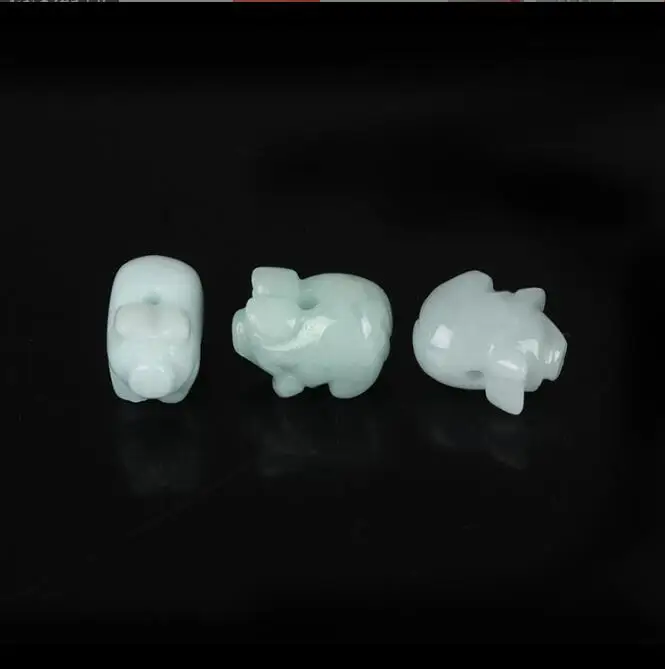 Natural Myanmar A-goods jade carving piggy back cloud scattered bead DIY Bracelet accessories