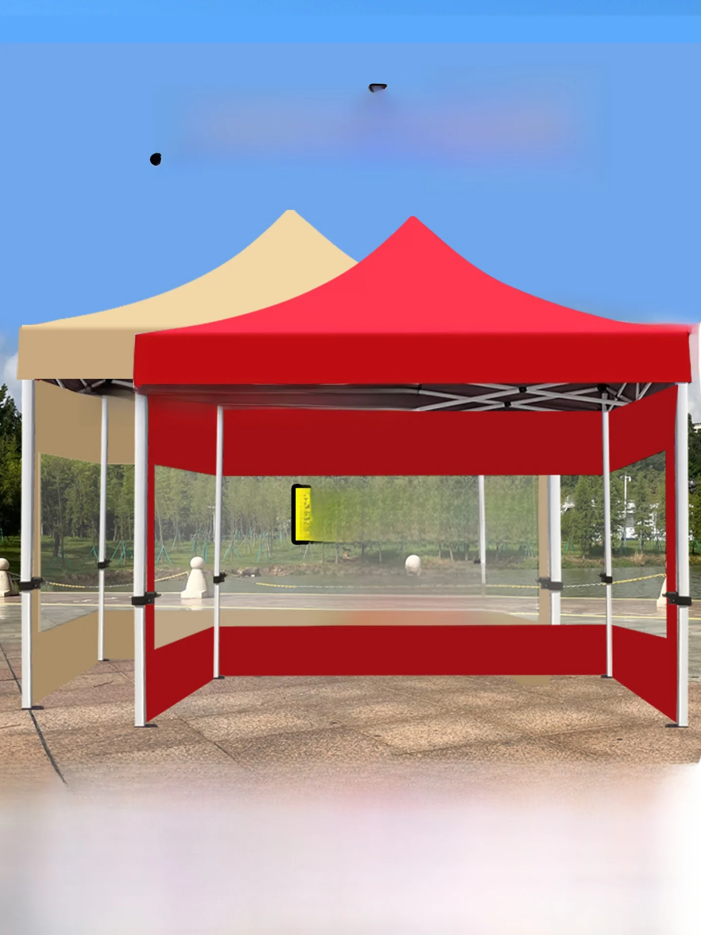 

Утолщенная прозрачная четырехсторонняя палатка-зонт из брезента цвета хаки, ветрозащитная, для ночной торговли, с четырехсторонним барьером, туристическое снаряжение