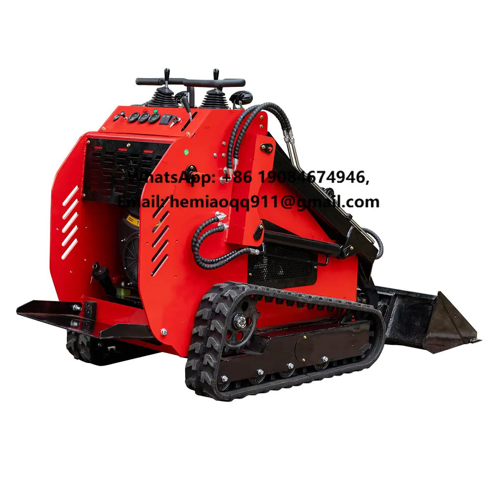 Hot Sale 23HP 400kg  Mini Skid Steer Loader Crawler Tracked Minicargador Petrol Skid Steer Loader