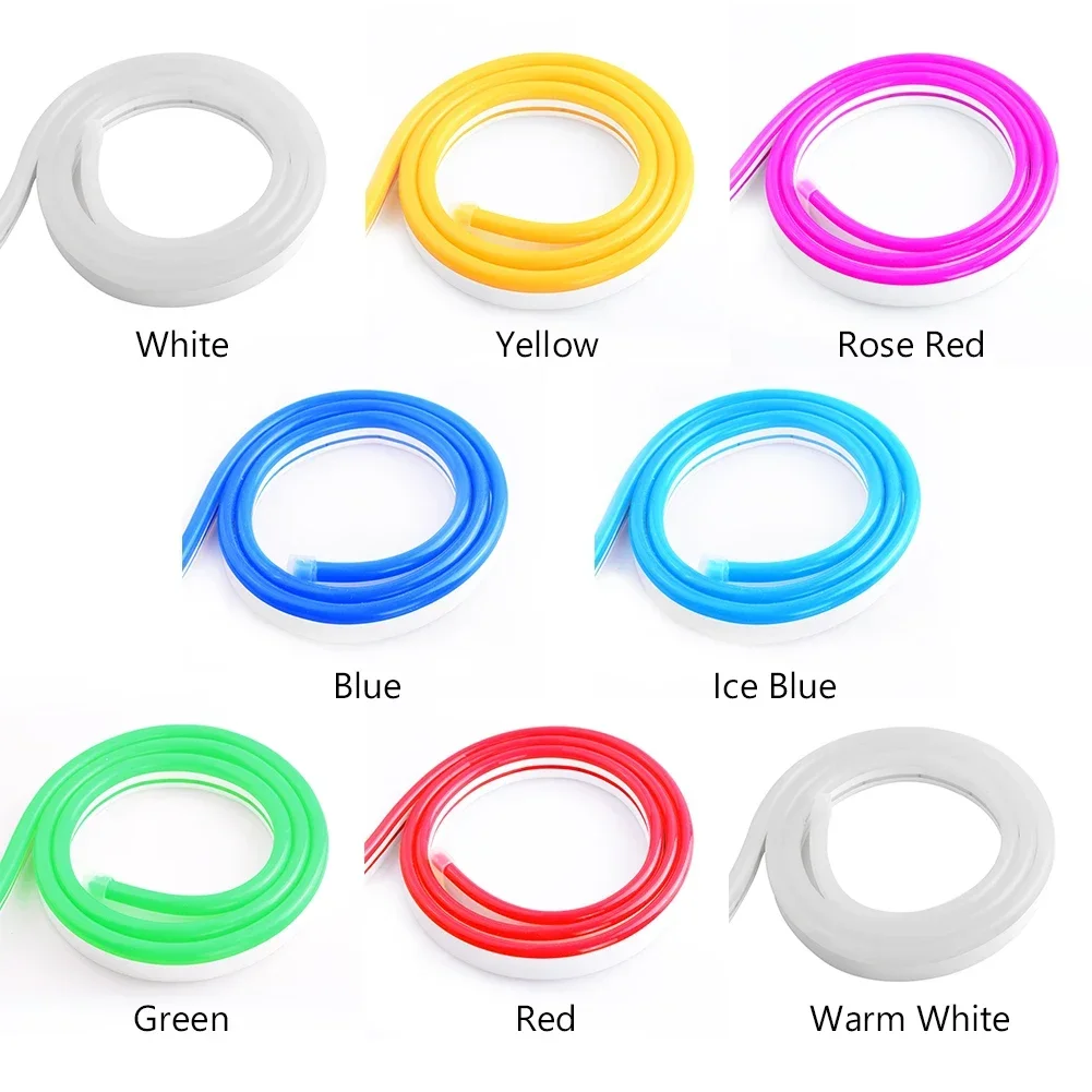 Neon Lights 1-5M Neon LED Strip Flexible LED Car Lamp Sewing Tube 12V Edge Strip Waterproof Rope Tube Silicone DC 12V Line Light