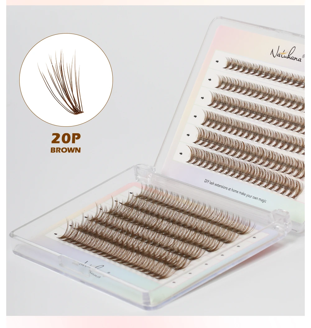 NATUHANA 10D 20D 30D 40D Cluster Wimpern DIY Nerz Einzelne Wimpern Vorgefertigte Volumen Fan Faux Cils für Make-up-Tools – Detail 14
