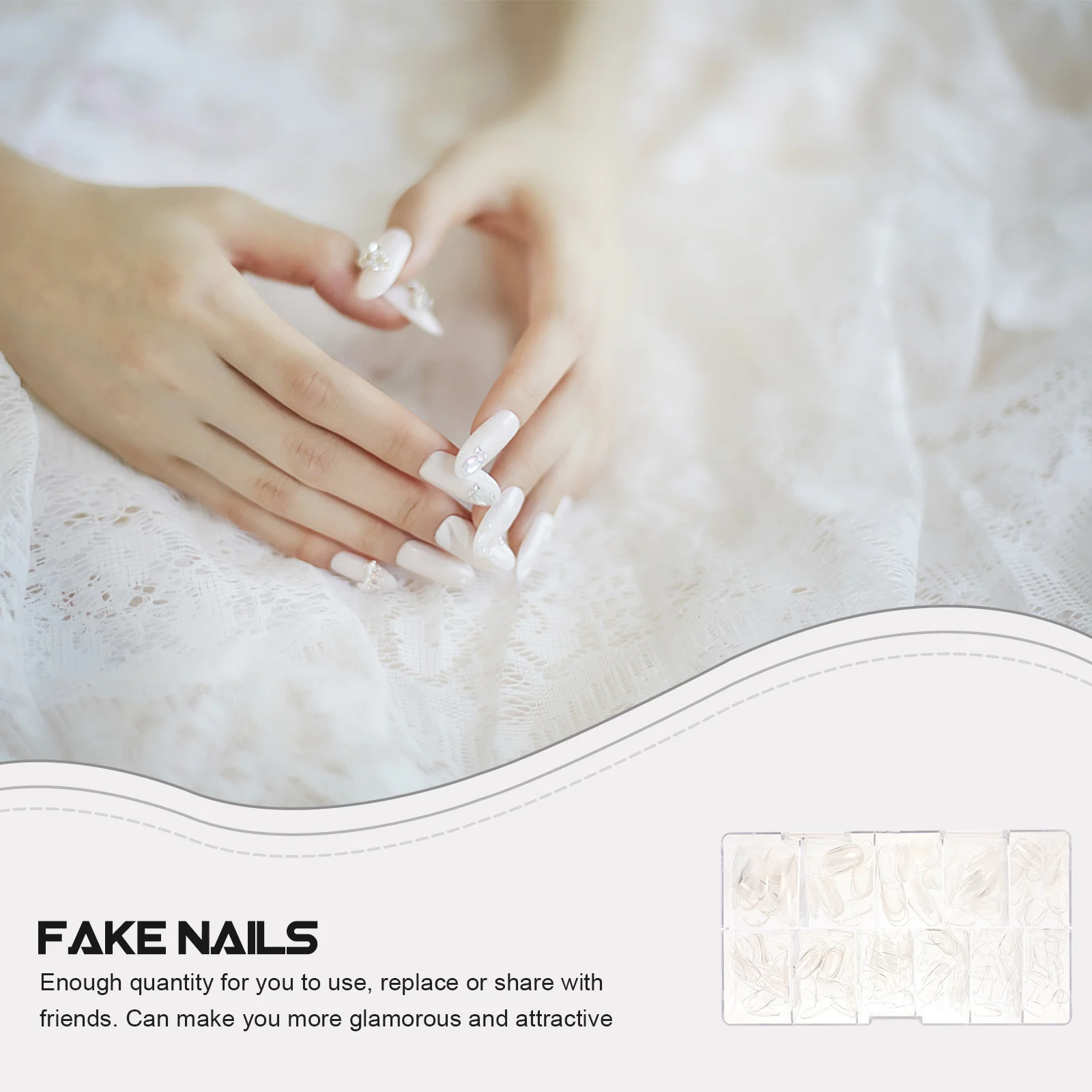 Ultra Thin Clear False Nails Full Cover Short Tips Press on Nails Water Resistant Glamorous Nail Art Accessories