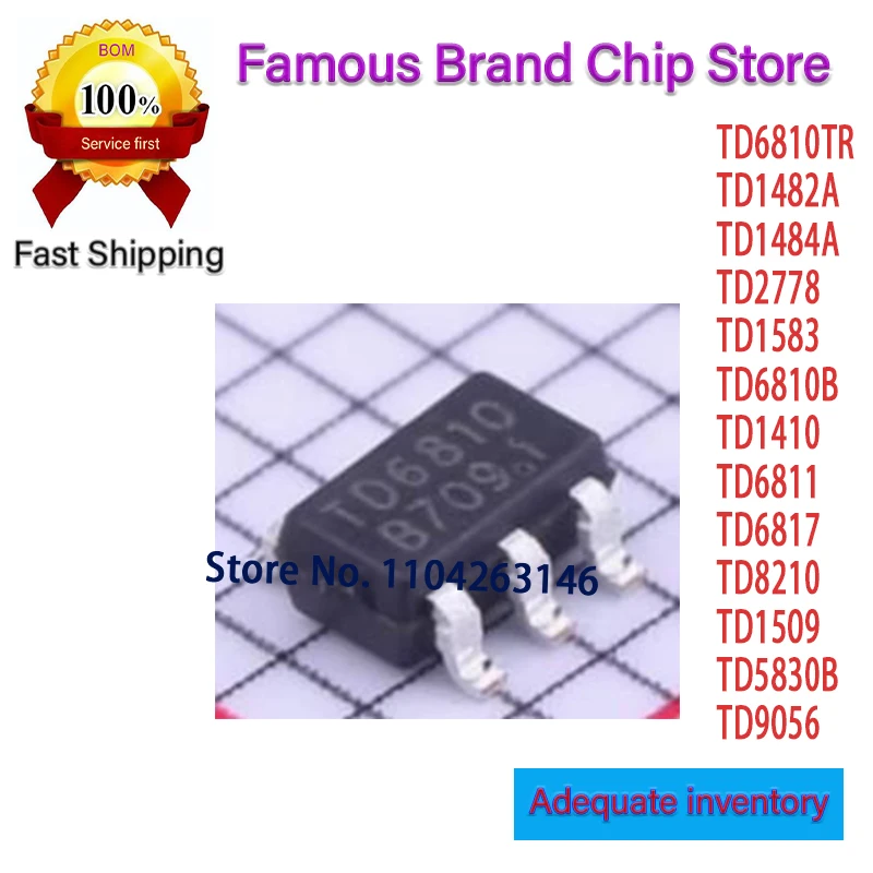 TD6810TR TD1482A TD1484A TD2778 TD1583 TD6810B TD1410 TD6811 TD6817 TD8210 TD1509 TD5830B TD9056 SOP 100pcs/lot