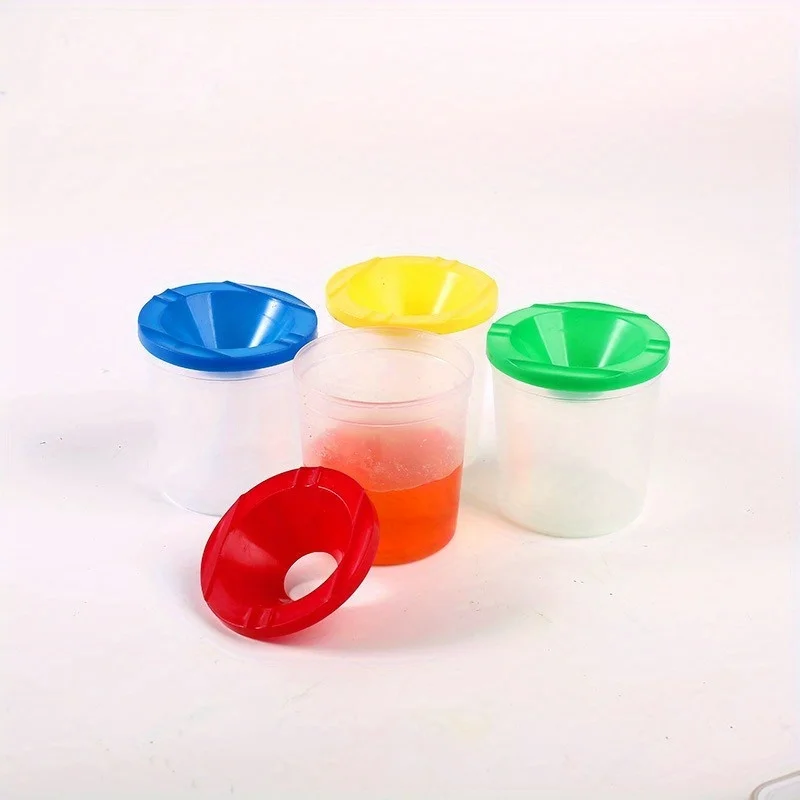 4pcs/set Children's Painting Pen Wash Cup DIY Art Graffiti Paint Pen Wash Bucket Watercolor Gouache Diy Nail Brush Pen Wash Cup