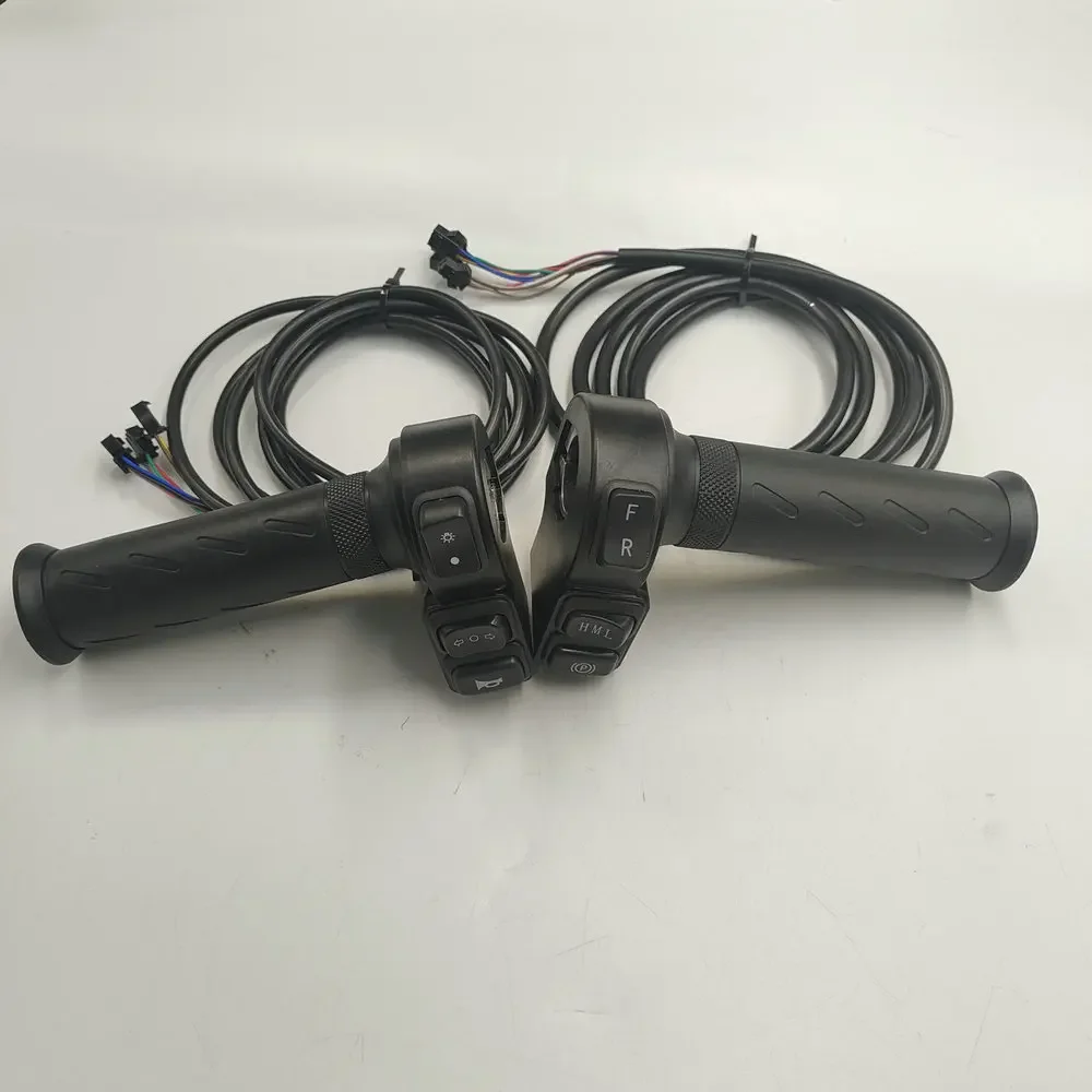 1pair Electric Bicycle Throttle, English Letter Switch P Gear+High Medium/low Speed+forward/backward Buttons, Scooter Diy Handle