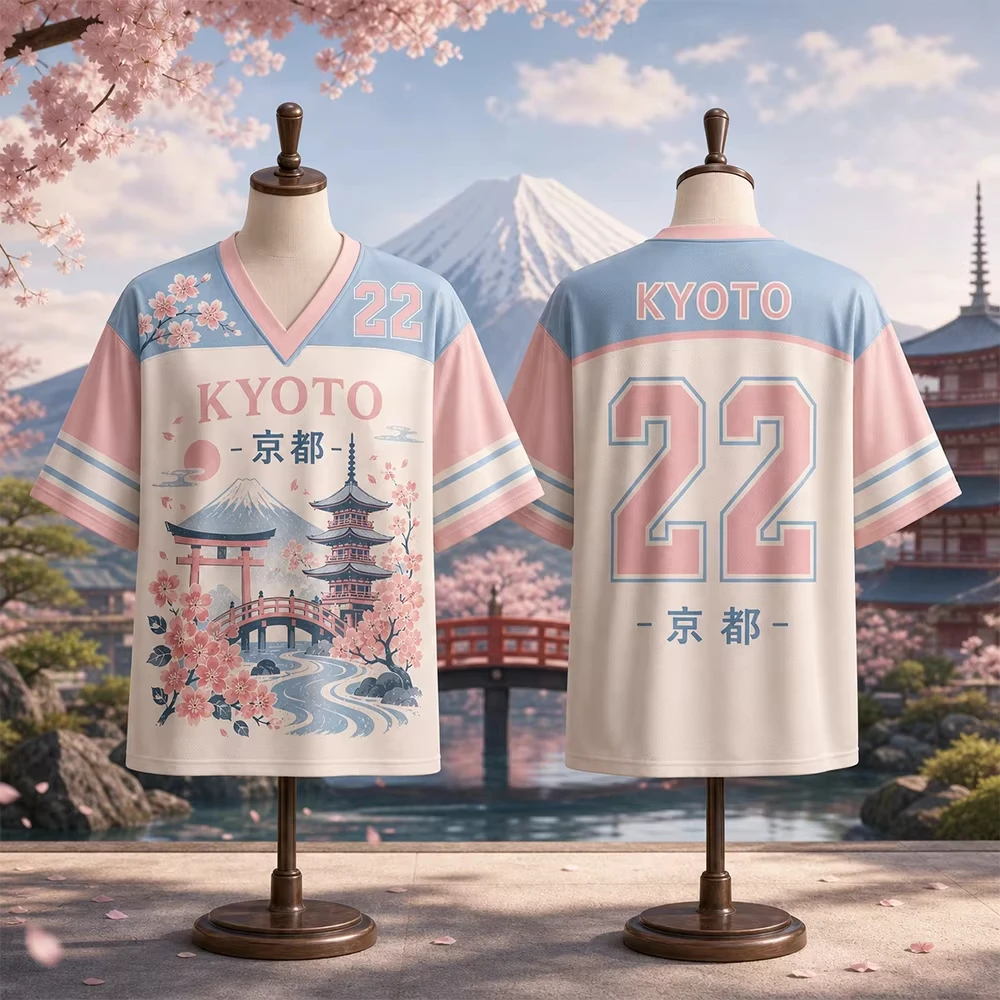 Street Fashion Kyoto - Summer Fashion 3D Printed Cherry Blossom