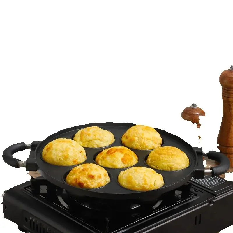 Sartén Eléctrica Antiadherente para Takoyaki de 7 Agujeros, Máquina para Hacer Bolas de Pulpo Profundas y Grandes para la Cocina del Hogar