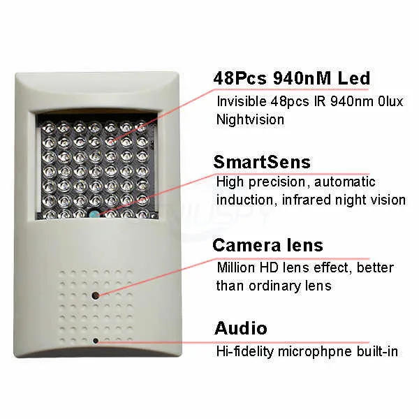 H.265 H.264 WIFI 1080P 4MP 5M Wireless PIR Mini IP Camera 940nm IR Invisible Night Vision Indoor P2P Security Cam SD Card Slot