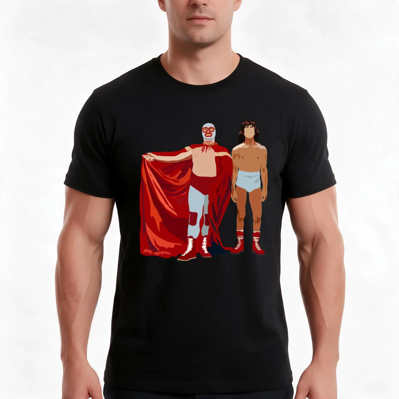 Nacho Libre T-Shirt, Summer Casual Cotton Tee, Oversized Streetwear Tops, Vintage Graphic Print, Loose Fit Short Sleeve