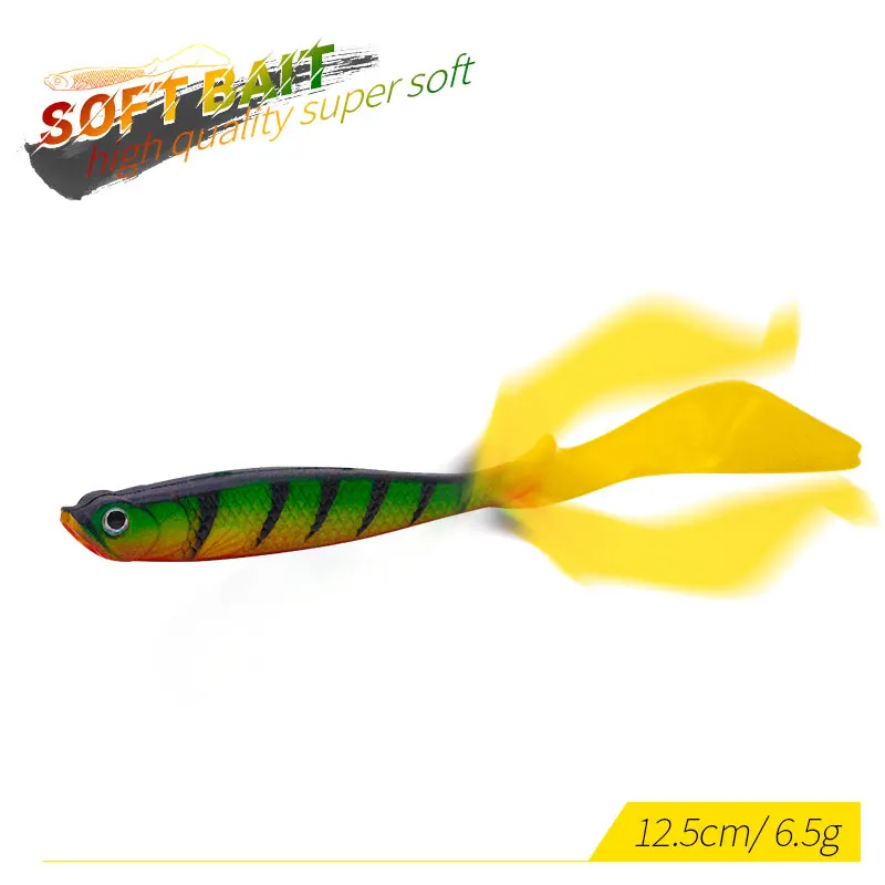 

ORJD 1Pcs/3pc Fishing Lures 12.5cm 6.5g Wobblers Carp Swimbait Curly Worms Silicone Artificial Soft Bait Set Fishing Accessories