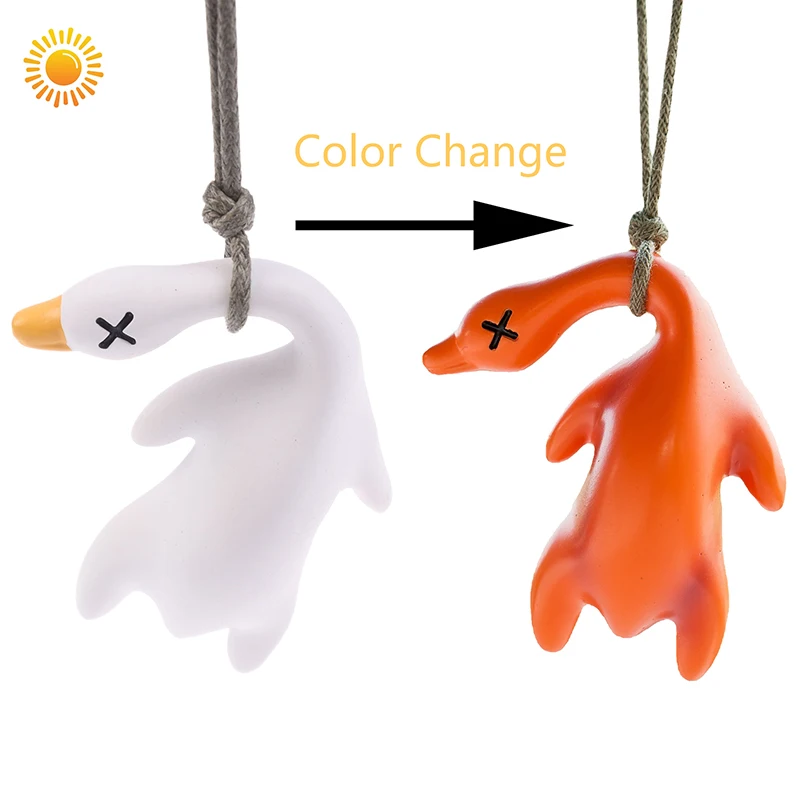 

Funny Color Changing Swing Goose Roasted White Roast Duck Car Pendant Swing Duck Car Hanging Ornament For Car Products Interior