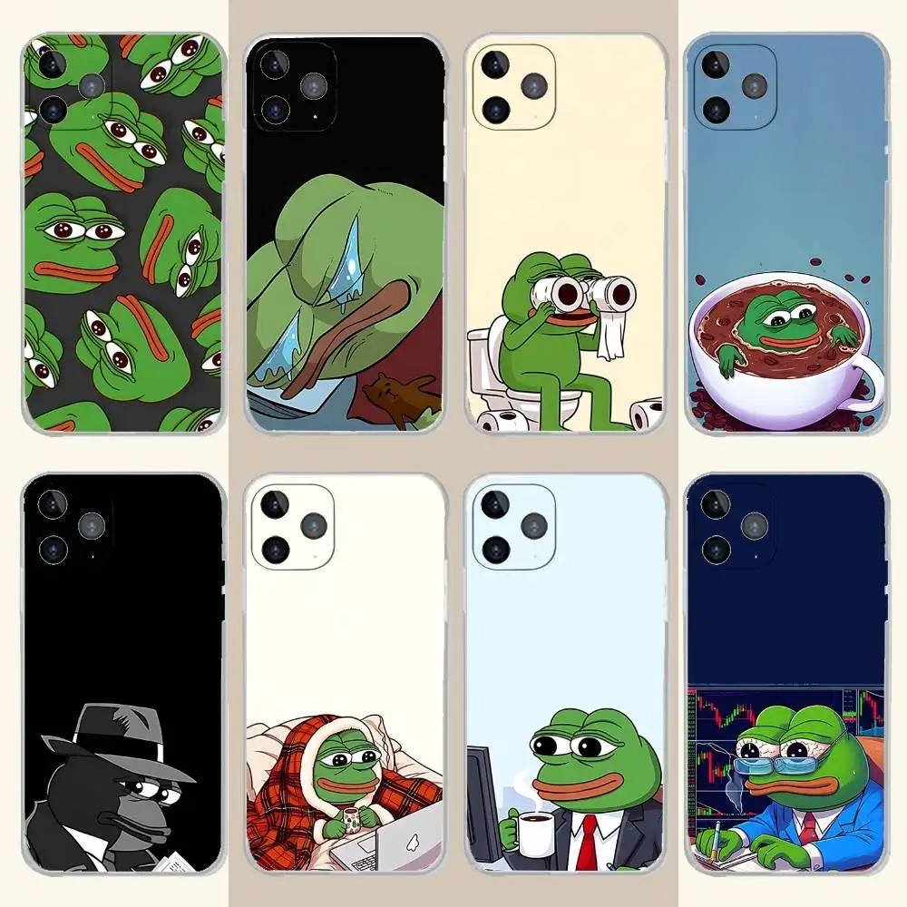 

Funny P-Pepe the Frog Phone Case For iPhone 17,16,15,14,13,12,11 Pro,Max,Plus,X,XS,XR,SE4,E Mini Transparent Soft Cover