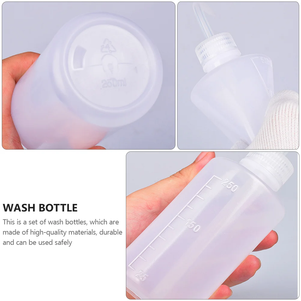 

2pcs Squeeze Bottles Clean Extrusion Safety Wash Plastic Alcohol Bottle For Tattoo Large Small Set Light Weight Clear Scale