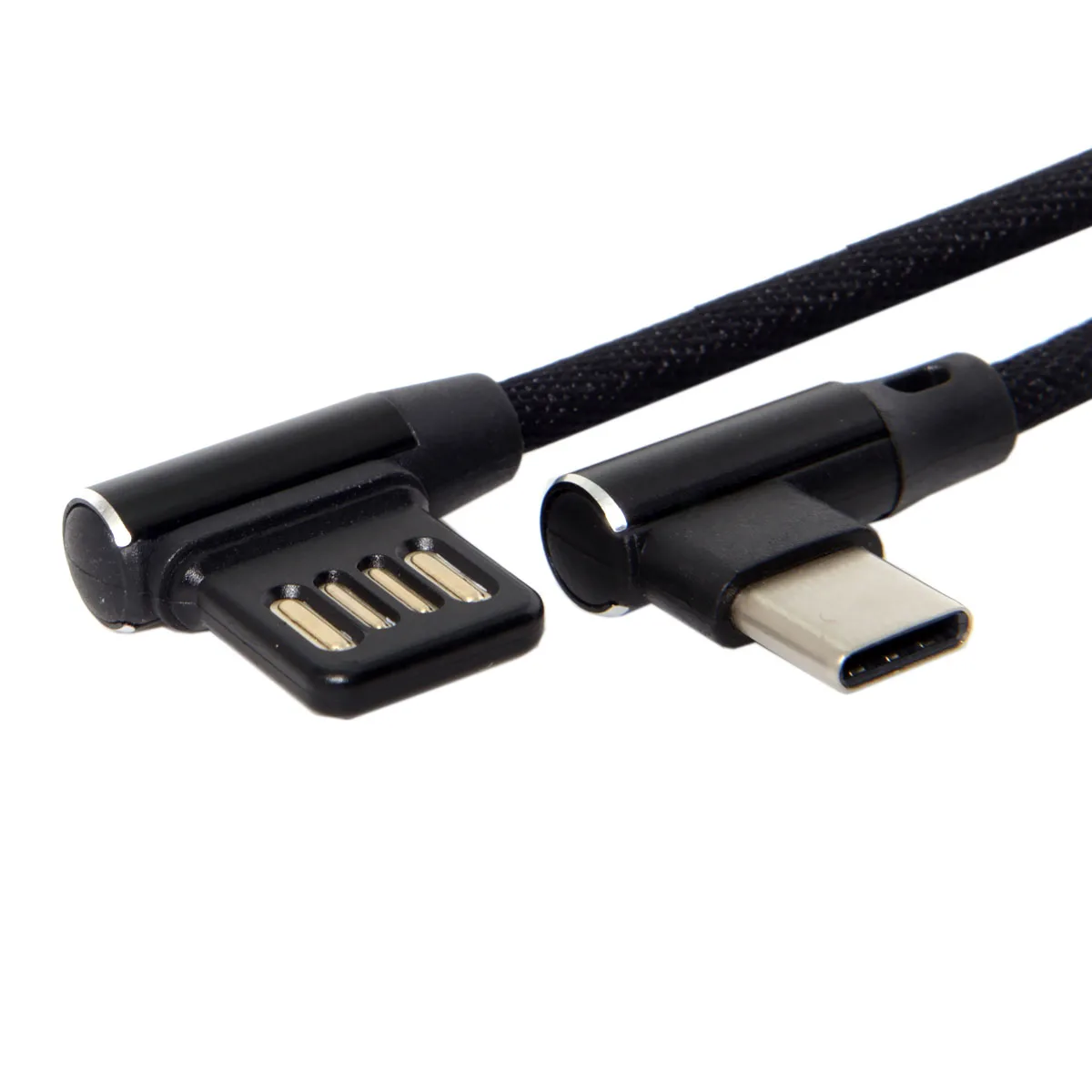 CYDZ Micro USB 5Pin/USB-C 3.1 Type-C to Left Right Angled 90 Degree USB 2.0 Data Cable with Sleeve for Tablet & Phone 15cm
