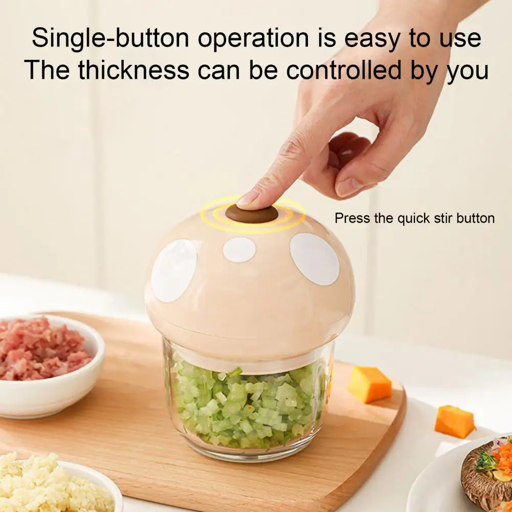 

Mini Rechargeable Electric Vegetable Chopper for Mincing Garlic Meat,Wireless USB,Cute Mushroom Shape for Kitchen Gadgets